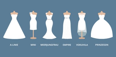 verschiedene Brautkleider-Stile