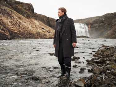 Campagne Great Outerwear man in een mantel